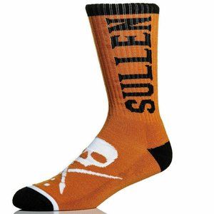 New Sullen Lineup Crew Socks Black Toxic Orange